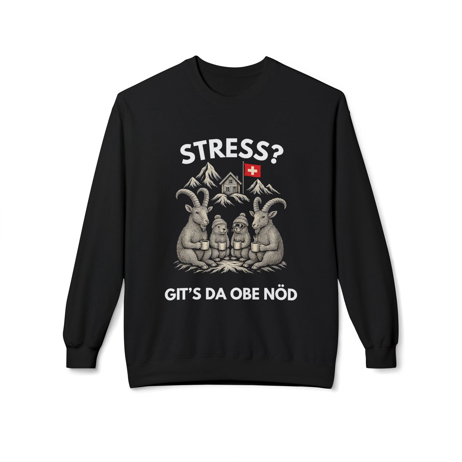 Berg Sweatshirt - STRESS? GIT'S DA OBE NÖD
