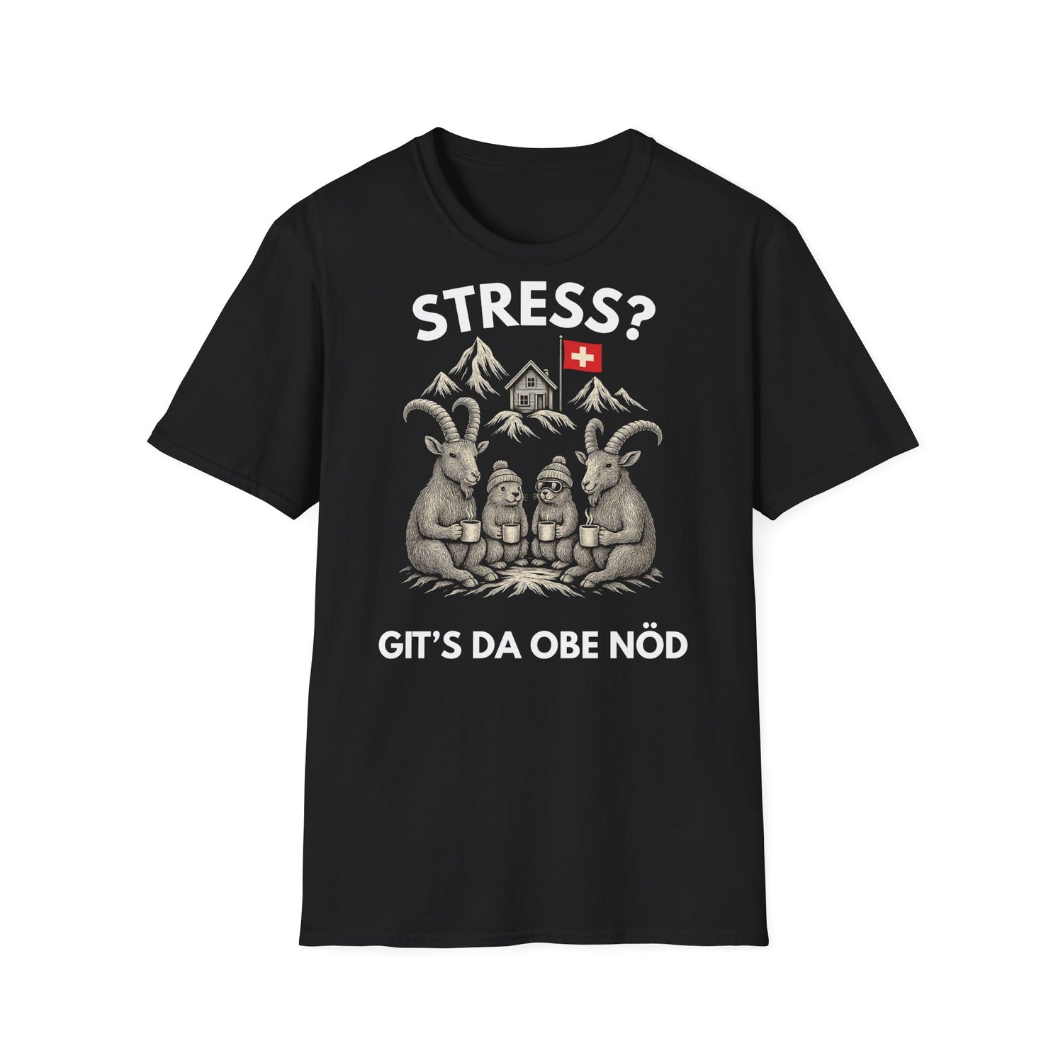 Berg T-Shirt - Stress? Git's da obe nöd