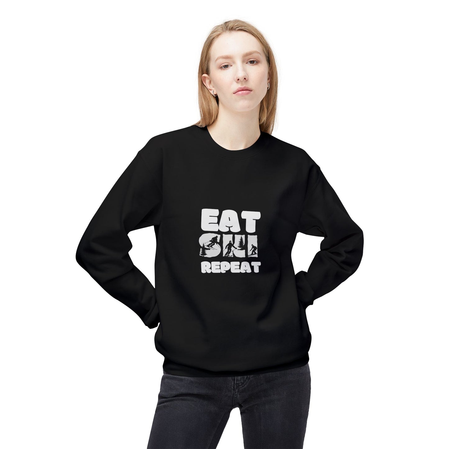 SKI SWEATSHIRT - EAT, SKI, REPEAT