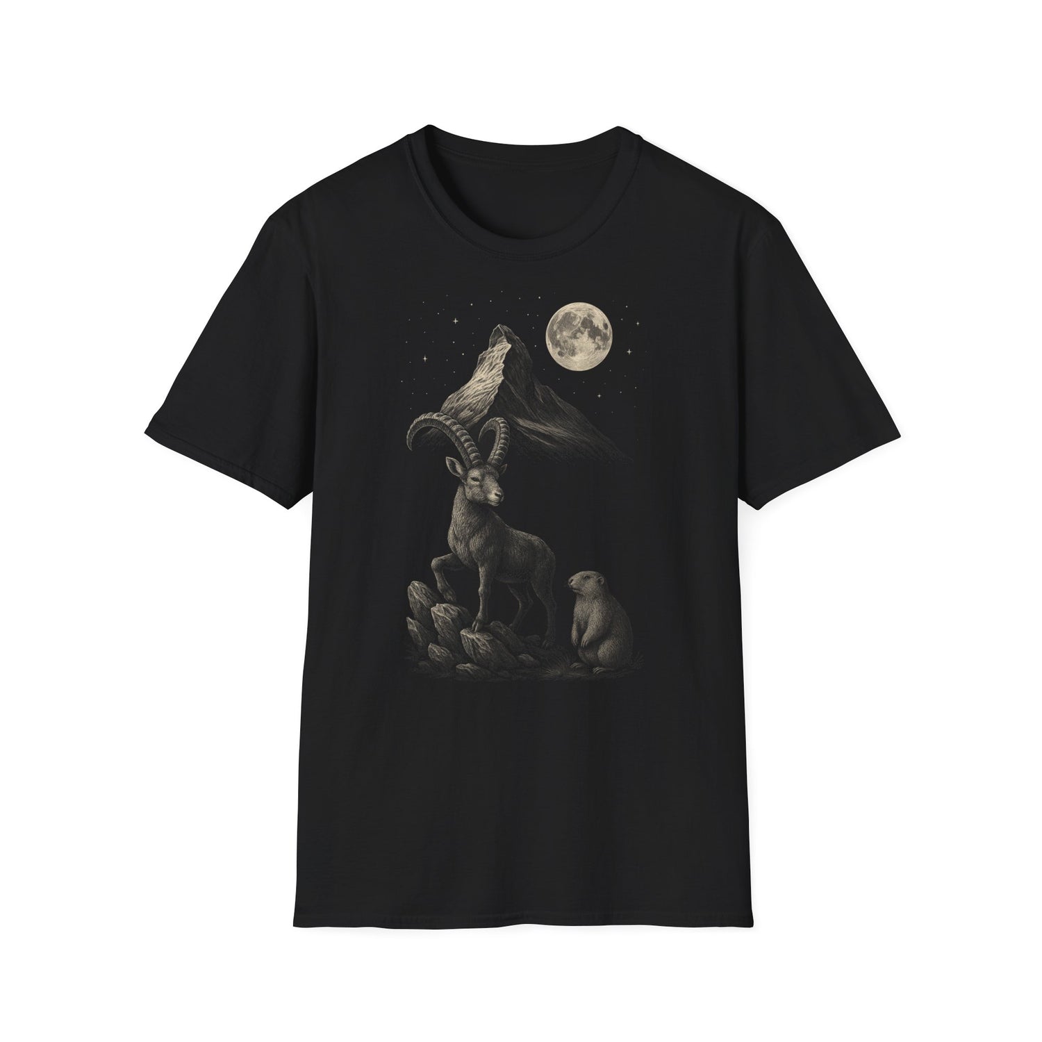 Berg T-Shirt - Vollmond am Matterhorn