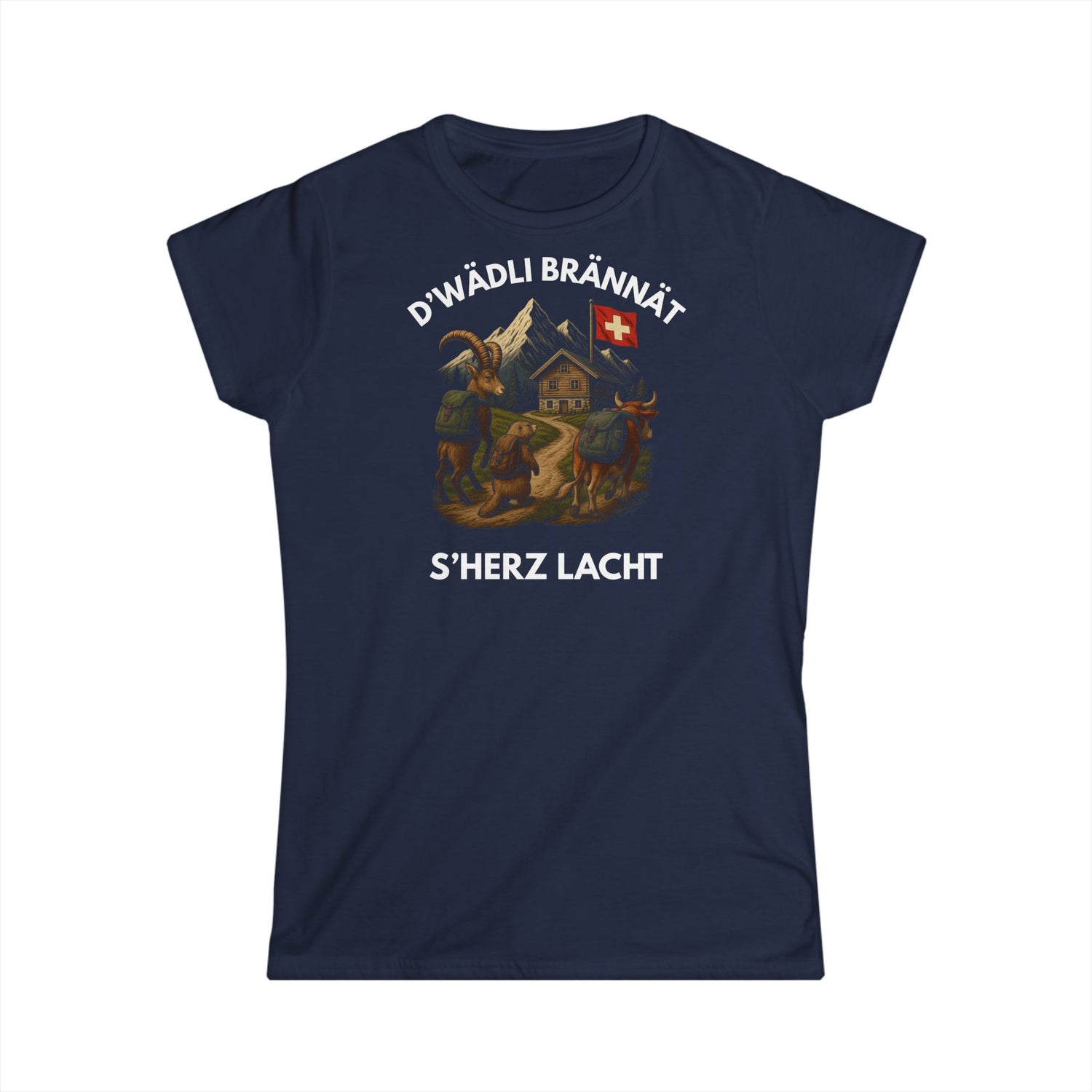 Berg T-Shirt - D'Wädli brännät, s'herz lacht (Damen)