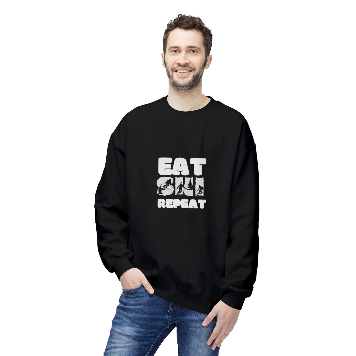 SKI SWEATSHIRT - EAT, SKI, REPEAT