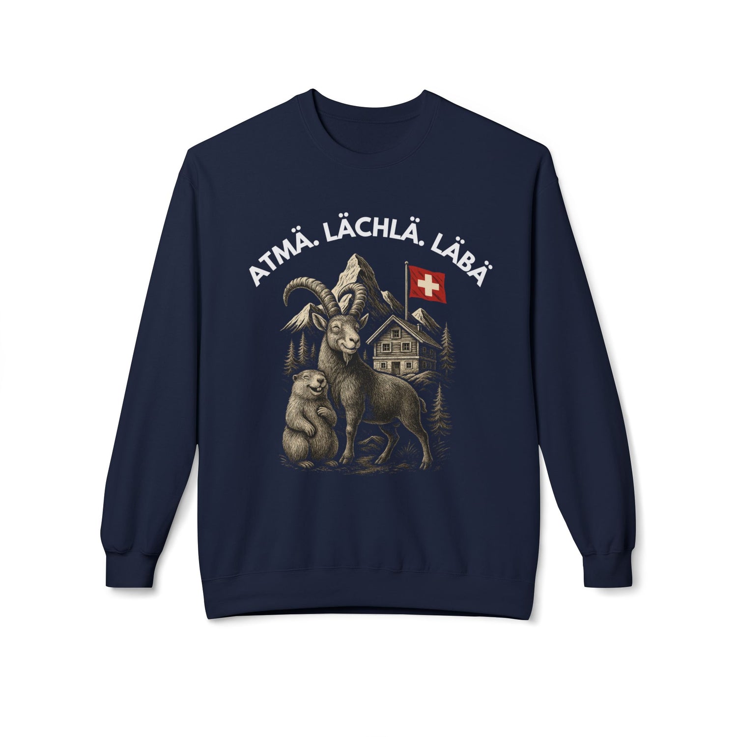 Berg Sweatshirt - Atme. Lächle. Läbä.