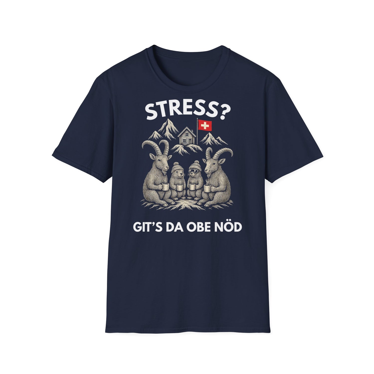 Berg T-Shirt - Stress? Git's da obe nöd